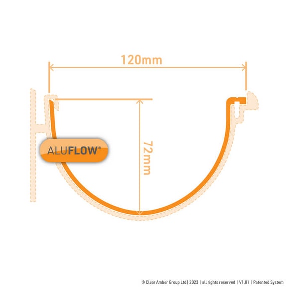 Aluflow Aluminium Gutter Union - Deep Flow