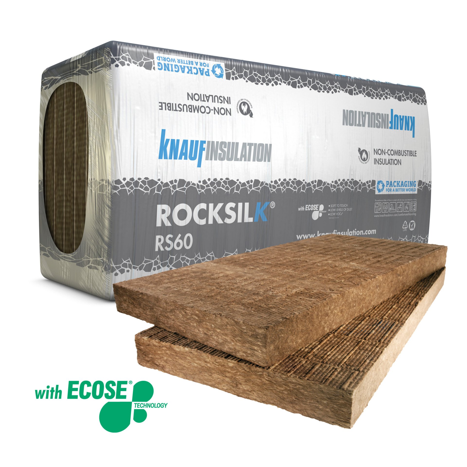 Knauf Rocksilk RS60 Acoustic Mineral Wool Insulation Slabs - 1200 x 600mm