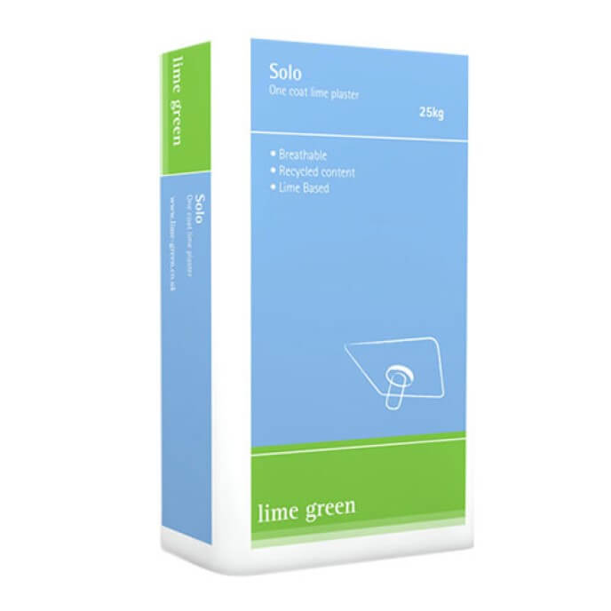 Lime Green Solo - Breathable One Coat Lime Plaster Pack of 2 - 50Kg (25Kg / Bag)