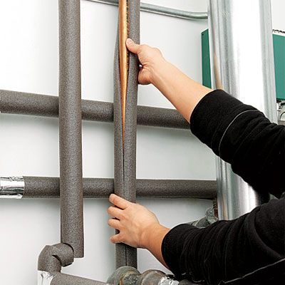 installing pipe insulation